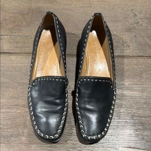 Enzo Angiolini Leather "Eabertino" Loafers Black Leather‎ Slip On  Shoes Size 6B